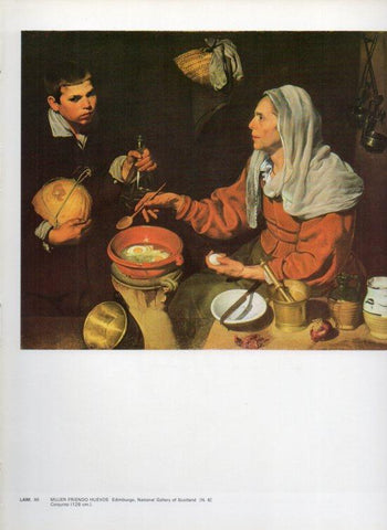 LAMINA V47136: Mujer friendo huevos por Velazquez