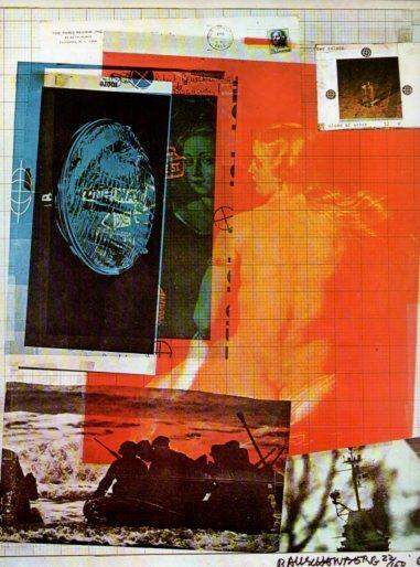 LAMINA V48102: Collage fotografico litografia 1965 por R. Rauschenberg