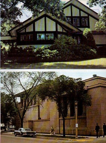LAMINA V48037: Hickox House y Unity Church por F. Lloyd Wright