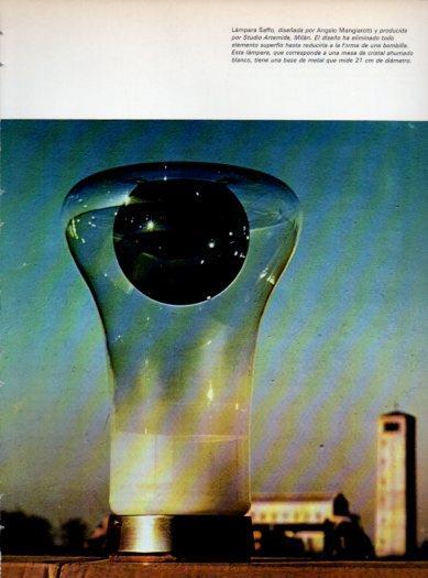 LAMINA V48069: Lampara Saffo por Angelo Mangiarotti