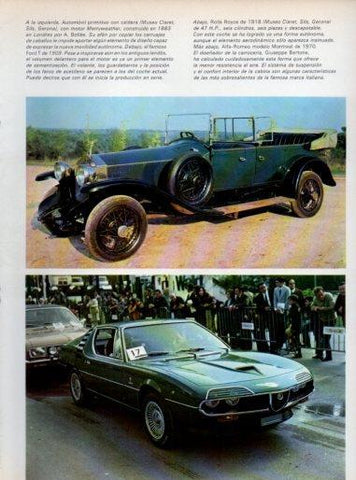 LAMINA V48064: Rolls Royce de 1918 y Alfa Romeo Montreal de 1970