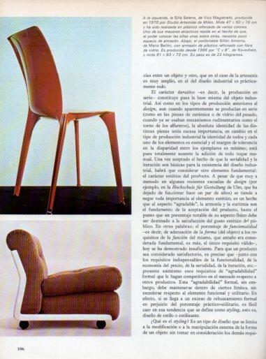 LAMINA V48065: Silla Selene por V. Magistretti y Sillon Amanta por M. Bellini