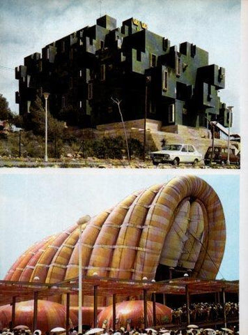 LAMINA V48059: Edificio Tres Coronas en Sitges por R. Bofill Pabellon Fuji  en Osaka por Y. Murata