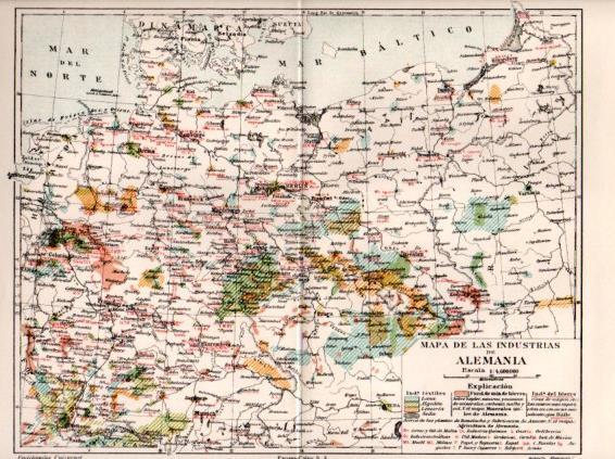LAMINA V47593: Mapa de las industrias de Alemania