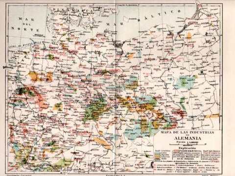 LAMINA V47593: Mapa de las industrias de Alemania