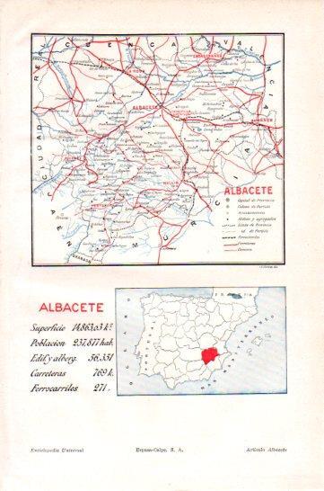LAMINA V47514: Mapa de la provincia de Albacete