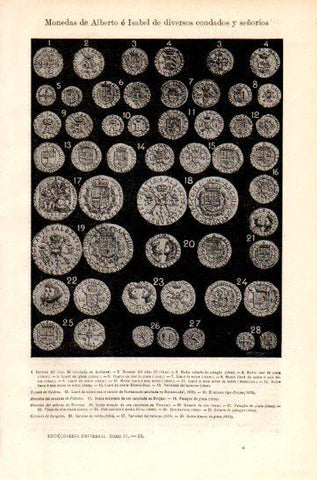 LAMINA V47530: Monedas de Alberto e Isabel de diversos condados y señorios