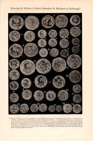 LAMINA V47529: Monedas de Alberto e Isabel, ducados de Brabante y Limburgo