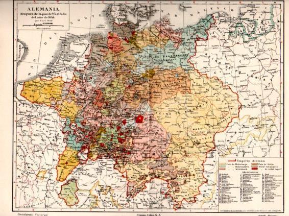LAMINA V47596: Mapa de Alemania en 1648 tras la paz de Westfalia