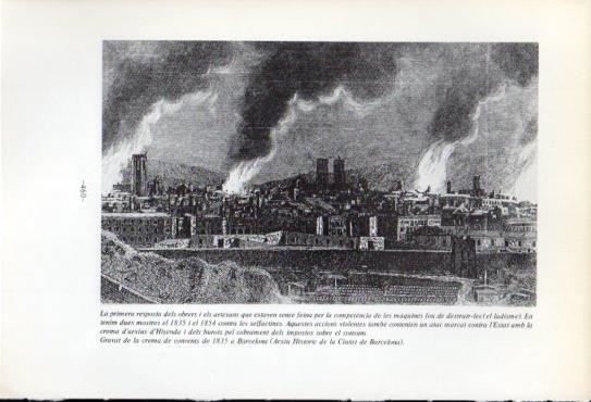 LAMINA V47655: Crema de convents de 1835 a Barcelona, gravat