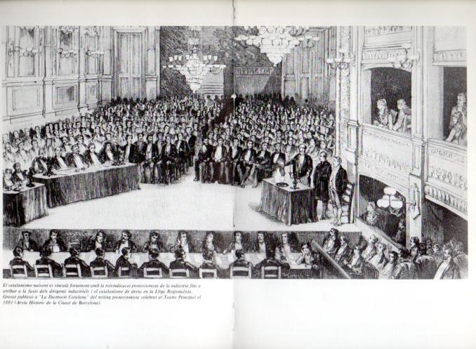 LAMINA V47650: Miting proteccionista al Teatre Principal de Barcelona 1881