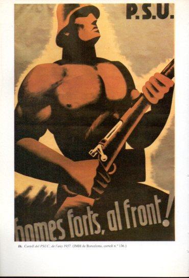 LAMINA V47685: Cartell homes forts al front 1937 Guerra Civil