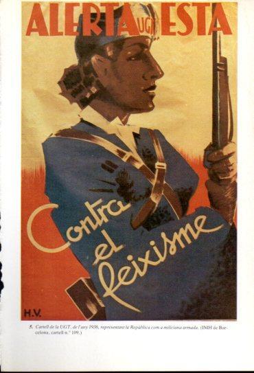 LAMINA V47676: Cartel de la UGT any 1936 representant La Republica