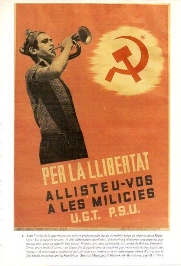 LAMINA V47674: Cartell per la llibertat UGT PSU Guerra Civil