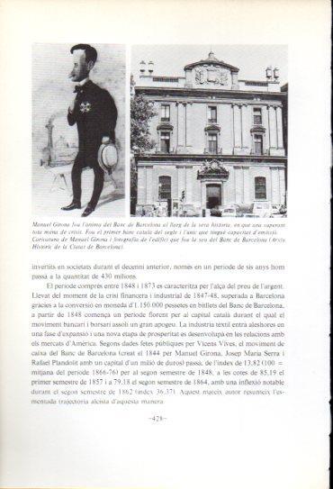 LAMINA V47645: Caricatura de Manuel Girona i edifici del Banc de Barcelona