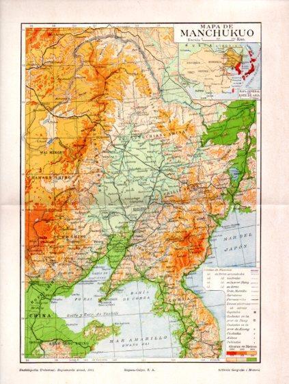 LAMINA V47604: Mapa de Manchukuo