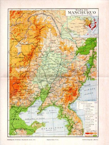 LAMINA V47604: Mapa de Manchukuo