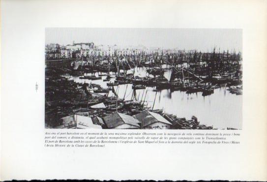 LAMINA V47637: Port de Barcelona amb cases de la Barceloneta