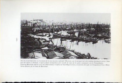 LAMINA V47637: Port de Barcelona amb cases de la Barceloneta