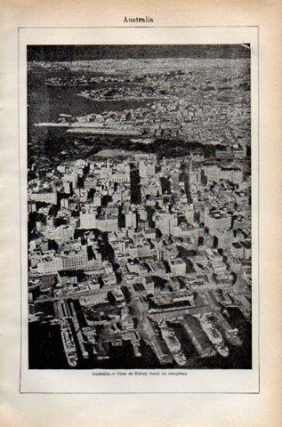 LAMINA V47362: Vista de Sidney desde un aeroplano