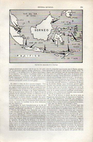 LAMINA V47397: Mapa de las operaciones de Japon en el Pacifico