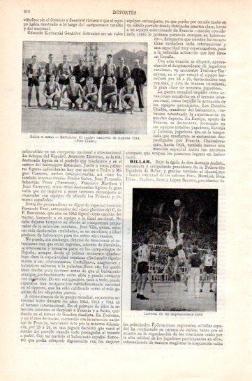 LAMINA V47350: Barcelona campeon España 1944, balon a mano