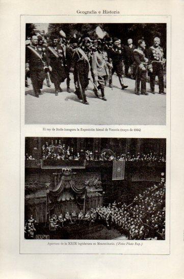 LAMINA V47473: Rey de Italia en Exposicion de Venecia en 1934