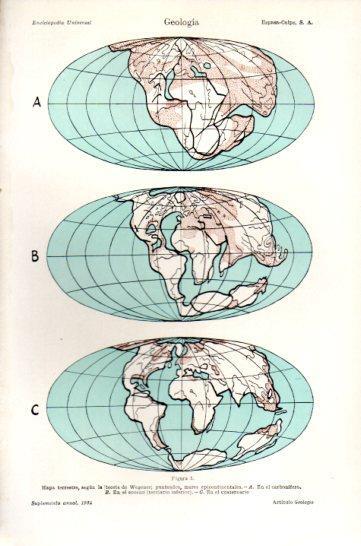 LAMINA V47477: Mapa terrestre según la teoria de Wegener