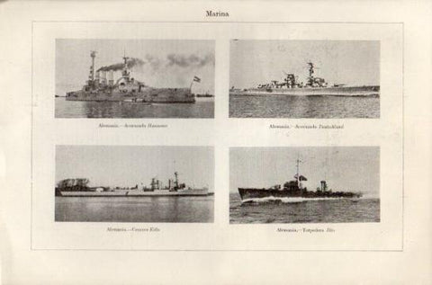 LAMINA V47486: Barcos de guerra de la marina de Alemania