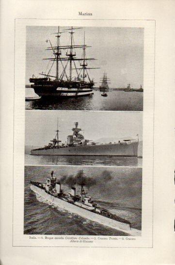 LAMINA V47485: Barcos de guerra de la marina de Italia