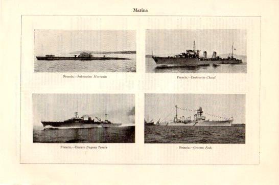 LAMINA V47484: Barcos de guerra de la marina de Francia