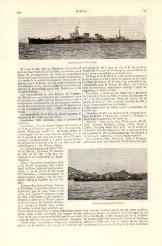 LAMINA V47483: Crucero Furutaka y destructor Umikase
