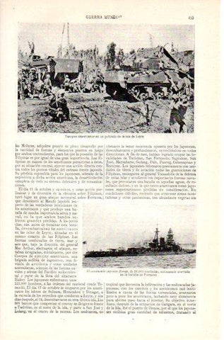 LAMINA V47417: Acorazado Kongo y tanques americanos e la isla de Leyte