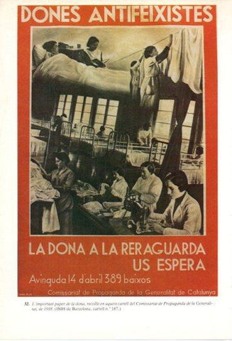 LAMINA V47693: Cartell dones antifeixistes 1938 Guerra Civil
