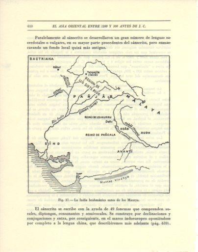 LAMINA V47932: Mapa de la India brahmanica antes de los Maurya