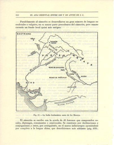 LAMINA V47932: Mapa de la India brahmanica antes de los Maurya