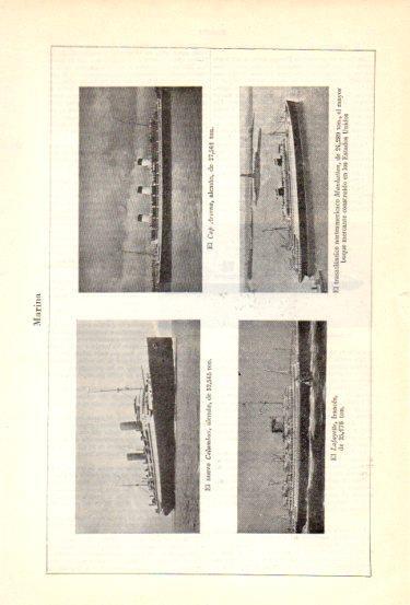 LAMINA V47981: Transatlanticos Columbus, Cap Arcona, Lafayette y Manhattan