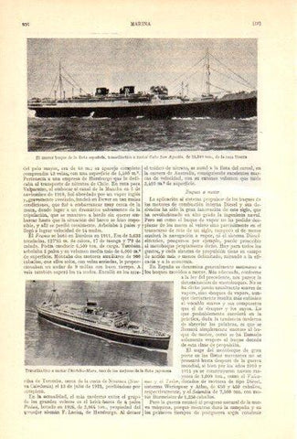 LAMINA V47983: Transatlanticos Cabo San Agustin y Chichibu-Maru