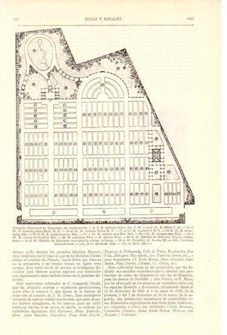 LAMINA V48004: Rosaleda Municipal de Barcelona plano