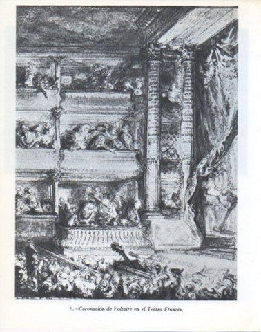 LAMINA V47941: Coronacion de Voltaire en el Teatro Frances