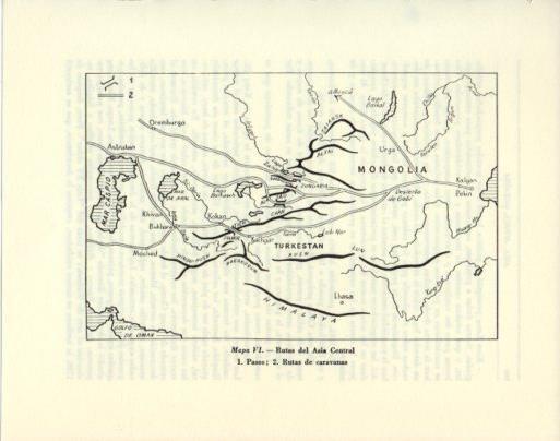 LAMINA V47959: Mapa de las rutas del Asia Central