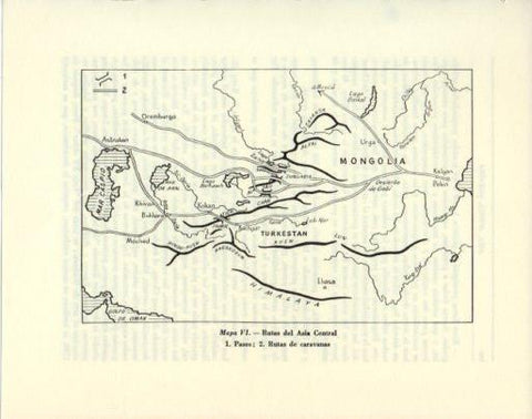 LAMINA V47959: Mapa de las rutas del Asia Central