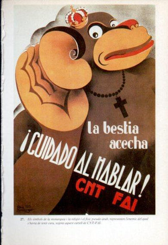 LAMINA V47742: Cartell cuidado al hablar la bestia acecha. Guerra Civil