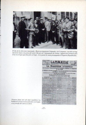 LAMINA V47767: Macia i Companys al col.legi electoral de Gracia, Barcelona