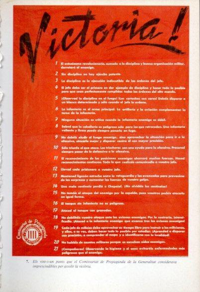 LAMINA V47706: Comissariat de Propaganda Generalitat 21 punts per la Victoria