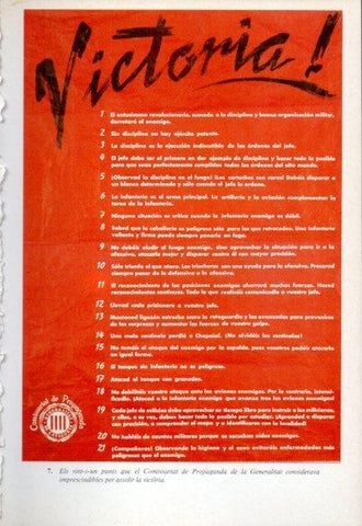 LAMINA V47706: Comissariat de Propaganda Generalitat 21 punts per la Victoria