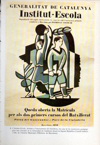 LAMINA V47772: Cartell Institut-Escola Generalitat Catalunya durant Segona Republica