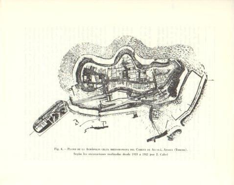 LAMINA V47833: Plano de la Acropolis Celta del Cabezo de Alcala, Teruel