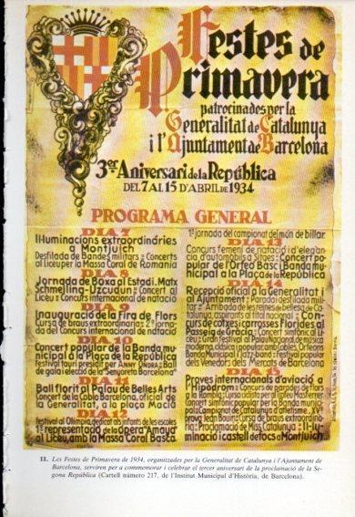 LAMINA V47789: Cartell Festes de Primavera de Barcelona 1934