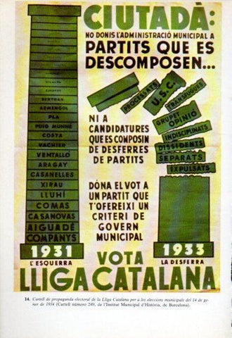 LAMINA V47788: Cartell vota Lliga Catalana eleccions municipals 1934